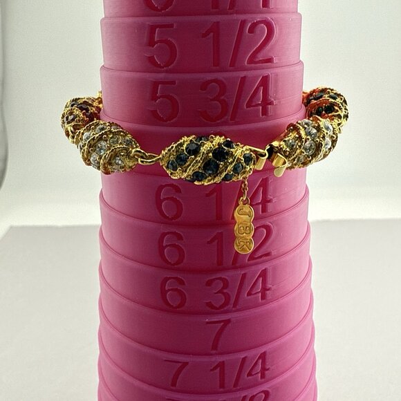 Camrose and Kross JBK Bracelet Rhinestone Royal Egg Jackie Kennedy Gold Tone - Picture 7 of 15